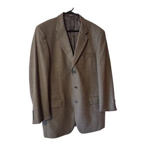 Joseph Abboud Nordstrom Men’s Wool Brown Plaid Sport Coat Blazer 3 Button Sz 42L